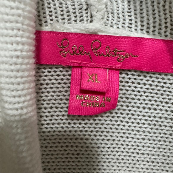 Lilly Pulitzer Tatum Fringe Cardigan Sweater White Open XL - Picture 5 of 10